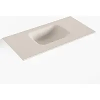Mondiaz lex linen solid surface inleg wastafel voor toiletmeubel 60 cm. Positie wasbak midden