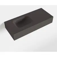 Mondiaz lex dark_grey vrijhangende solid surface wastafel 70 cm. Positie wasbak links
