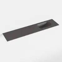 Mondiaz eden dark_grey solid surface inleg wastafel voor toiletmeubel 100 cm. Positie wasbak rechts