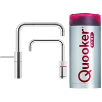 Quooker nordic square twintaps met combi boiler chroom