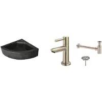 Wiesbaden Fonteinpack natuursteen hoek 30x30x10 cm rvs