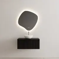 Gliss Design Timotheus badmeubel met ribbelfront 60cm black veneer