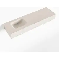 Mondiaz LEX Linen vrijhangende solid surface wastafel 100cm. Positie wasbak links