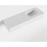 Mondiaz LEX Talc vrijhangende solid surface wastafel 90cm. Positie wasbak rechts