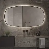 Martens & Meijer Spiegel Lissabon 140x80 Cm Met Indirecte Verlichting En Spiegelverwarming Messing