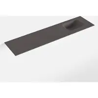 Mondiaz lex dark_grey solid surface inleg wastafel voor toiletmeubel 120 cm. Positie wasbak rechts
