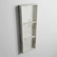 Mondiaz EASY Nis 89,5x29,5cm in solid surface kleur Frappe. 3 vakken geschikt voor in- of opbouw