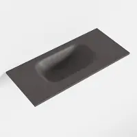 Mondiaz eden dark_grey solid surface inleg wastafel voor toiletmeubel 50 cm. Positie wasbak links
