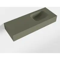 Mondiaz LEX Army vrijhangende solid surface wastafel 80cm. Positie wasbak rechts