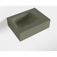 Mondiaz LEX Army vrijhangende solid surface wastafel 40cm. Positie wasbak links