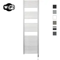 Sanicare elektrische design radiator 45x172cm wit met WiFi en thermostaat rechts wit