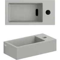 Clou Flush 3 Fontein Met Kraangat Rechts Mat Grijs Keramiek 36 cm