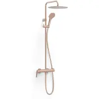 Tres Regendouche fuji 203 cm met handdouche mat rose gold