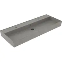 Sanilux Wastafel edge keramiek 120 enkele wasbak 2 kraangaten warm beton