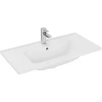 Plieger Wastafel vitra mia 1 kraangat 40x80 cm met overloop rechthoek wit