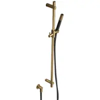 Hotbath Cobber Glijstang 90cm met handdouche Geborsteld Messing