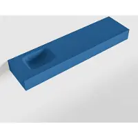 Mondiaz lex jeans vrijhangende solid surface wastafel 120 cm. Positie wasbak links