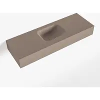 Mondiaz lex smoke vrijhangende solid surface wastafel 90 cm. Positie wasbak midden