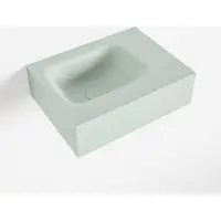 Mondiaz LEX Greey vrijhangende solid surface wastafel 40cm. Positie wasbak links