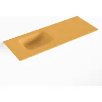 Mondiaz lex ocher solid surface inleg wastafel voor toiletmeubel 80 cm. Positie wasbak links