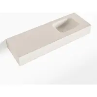 Mondiaz lex linen vrijhangende solid surface wastafel 90 cm. Positie wasbak rechts