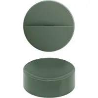 Clou vale rond fontein zonder kranenbank met geïntegreerde afvoer mat pijnboom groen keramiek 22 cm