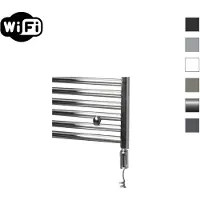 Sanicare Elektrische radiator hwv met wifi 172x45 cm chroom 671w met thermostaat chroom rechtsonder