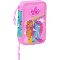 My Little Pony Dubbele etui My Little Pony Magic Roze Turkoois 12.5 x 19.5 x 4 cm 28 Onderdelen