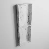 Mondiaz EASY Nis 59,5x29,5cm in solid surface kleur Glace. 3 vakken geschikt voor in- of opbouw