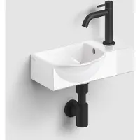 Clou Fonteinset inbe set 8 incl. Mat zwarte toebehoren 11x41 cm glanzend wit