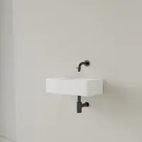 Gliss Design Fontein freya solid marble 40x22x10 cm zonder kraangat links mat wit