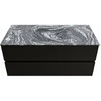 Mondiaz vica-dlux 110 cm badmeubel onderkast urban 2 lades. Inbouw wastafel cloud midden zonder kraangat, kleur lava.