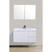 Sanimar Sevilla Onderkast + Wastafel + Spiegelkast 100 Cm Wit