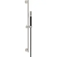 Wiesbaden Glijstangset remi met staafhanddouche 1 stand 150 cm geborsteld staal/mat zwart
