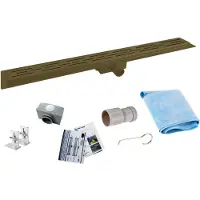 Boss & Wessing Douchegoot flens bws met uitneembaar sifon 90 cm mat metallic brown op=op