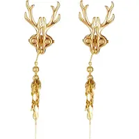 Sevanda - Stag - Tepelklemmen met Hertengewei en Hanger - Goud