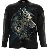 Spiral Shirt met lange mouwen - Celtic Wolf - M tot XXL - voor Mannen - zwart - Maat XXL