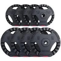 Gorilla Sports Voordeelbundel 30 kg (4 x 5 kg en 4 x 2,5 kg) halterschijven Gripper Kunststof - 30/31 mm