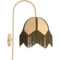 Light & Living Japandi wandlamp Sulina zand raffia met groen