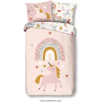 Good Morning Dekbedovertrek Unilove Multi Katoen-140 x 200 / 220 cm | 1-Persoons