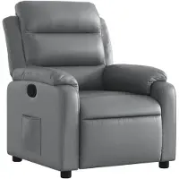 vidaXL Fauteuil verstelbaar kunstleer grijs