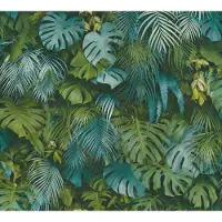 A.S. Création BLADEREN BEHANG | Botanisch - groen blauw - Greenery