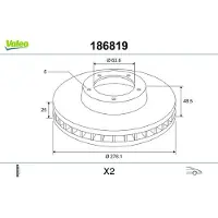 Valeo 186819 Remschijf