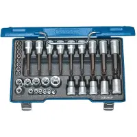 Gedore 6129440 Dopsleutel-bitinzetset 1/4 (6.3 mm), 1/2 (12.5 mm) 34-delig