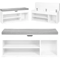 Modernhome Schoenenkast - spaanplaat - opklapbaar zitje - 3 extra planken
