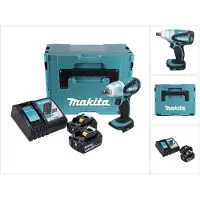 Makita Boormachine + slagboor, DTW 251 RGJ Accu-slagmoersleutel 18 V 230 Nm 1/2" + 2x accu 6.0 Ah + lader + Makpac (Oplaadbare batterij)