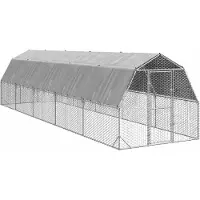 vidaXL Kippenren met dak 2,5x10x2,25 m gegalvaniseerd staal