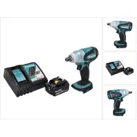 Makita Boormachine + slagboor, DTW 251 RG1 Accu-slagmoersleutel 18 V 230 Nm 1/2" + 1x accu 6.0 Ah + lader (Oplaadbare batterij)
