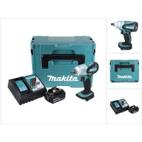 Makita Boormachine + slagboor, DTW 251 RT1J Accu-slagmoersleutel 18 V 230 Nm 1/2" + 1x accu 5.0 Ah + lader + Makpac (Oplaadbare batterij)
