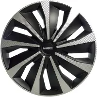 Wrc Wieldoppen - 16 inch - carbon look - Zilver Zwart (4 stuks)